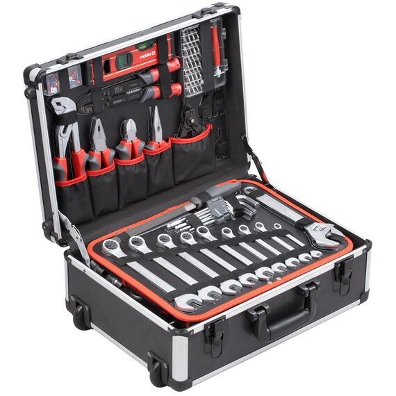 Meister Werkzeugtrolley 156-teilig - Werkzeug-Set - Mit Rollen & Werkzeugkoffer leer - 460 x 320 x 140 mm - Individuelle Fachaufteilung