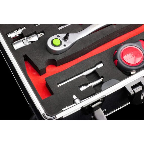 Meister Werkzeugtrolley 238-teilig - Werkzeug-Set - Teleskophandgriff / Profi Werkzeugkoffer befüllt / Werkzeugkiste fahrbar auf Rollen / Werkzeugbox komplett, Schwarz/Silber, 8971480