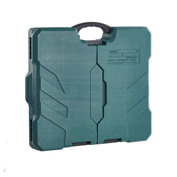 Brüder Mannesmann Haushalts-Werkzeugkoffer, 89-teilig - Universal-Werkzeugset mit Werkzeug aus Chrom-Vanadium-Stahl - inkl. Säge, Hammer, Zangen, Steckschlüssel, Umschaltknarre & Wasserwaage | M29085