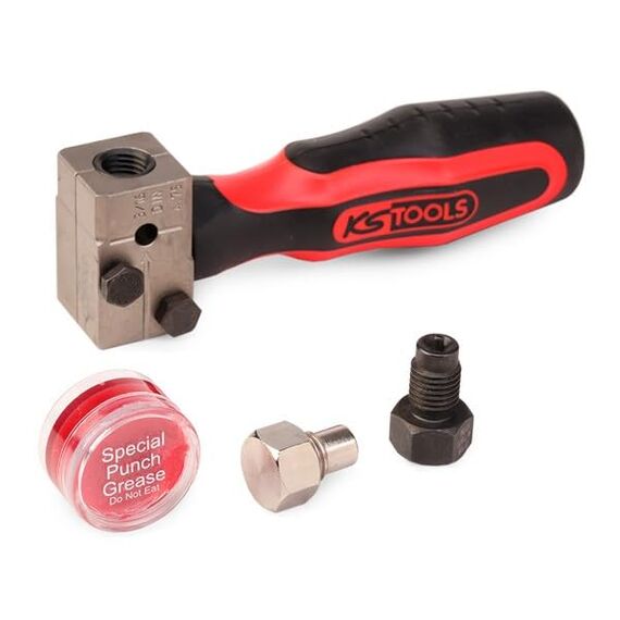KS Tools 122.1215 FLAREFIXeco 4,75 mm Universal-Bremsleitungs-Bördelgerät-Satz, 4-tlg