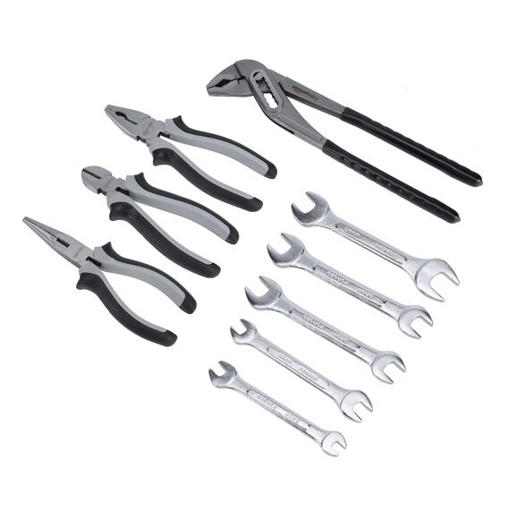 Amazon Basics Werkzeug-Set für den Haushalt, 65 Teile, Schwarz,grau