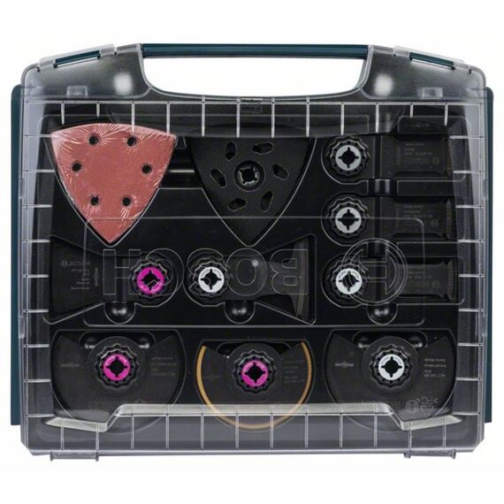 Bosch 34 tlg. Starlock Multitool i-BOXX Set für Innenausbau (für Holz, Holz mit Metall, Multimaterial, Sägen und Schleifen, Professional Zubehör Multifunktionswerkzeug)