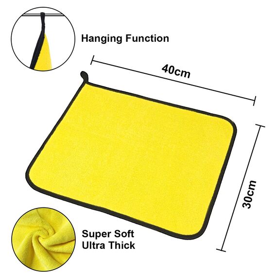 URAQT Mikrofasertücher Auto,12 PCS 500GSM Mikrofasertücher Multifunktionales Motorrad Fusselfreie Handtuch,Reinigungstuch Microfasertuch für Auto Haushalt Küche Fenster Gelb Grau-30x40CM