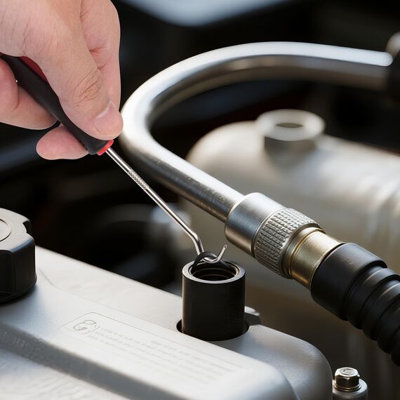 TXXATX 10-Teilig Pick und Haken Set Rot Wellendichtring Werkzeug 24 cm und 16,5 cm Haken Werkzeug Universal Präzision Haken für Öl-Ringe O-Ring Dichtung Auto Schläuchen Demontage Werkzeug