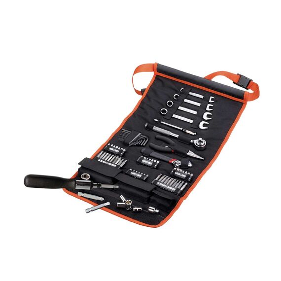 BLACK+DECKER Auto Zubehör-Set 77-teilig mit Drehmomentschlüsseln fürs Auto, Schraubendreher-Set Bit-Set für Auto Kfz Werkzeug-Set in einer Rolltasche mit Autowerkzeug-Zubehör - A7063