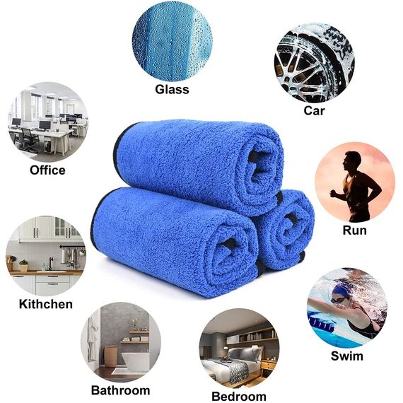 URAQT Mikrofasertücher Auto,12 PCS 500GSM Mikrofasertücher Multifunktionales Motorrad Fusselfreie Handtuch, Reinigungstuch Microfasertuch für Auto Haushalt Küche Fenster - 30x40CM