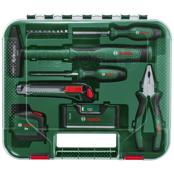 Bosch Universal Werkzeug-Set, 17-teilig (vielseitiger Werkzeugkoffer, bestückt, hochwertig, ergonomisch, ideal für Reparaturen im Haus)