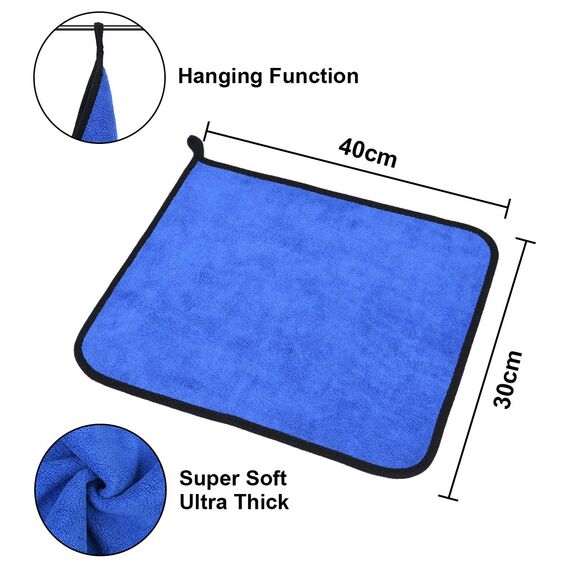 URAQT Microfasertücher Auto, 6 PCS 500GSM Mikrofasertüch Multifunktionales Motorrad Fusselfreie Handtuch,Reinigungstuch Microfasertuch für Auto Haushalt Küche Fenster - 30x40CM