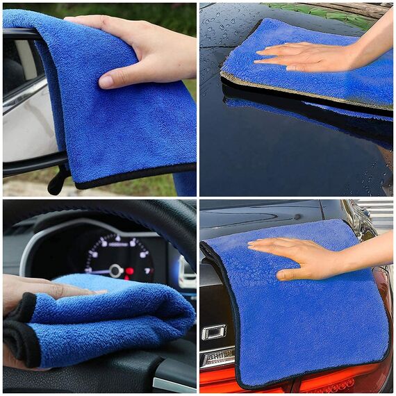 URAQT Mikrofasertücher Auto,12 PCS 500GSM Mikrofasertücher Multifunktionales Motorrad Fusselfreie Handtuch, Reinigungstuch Microfasertuch für Auto Haushalt Küche Fenster - 30x40CM