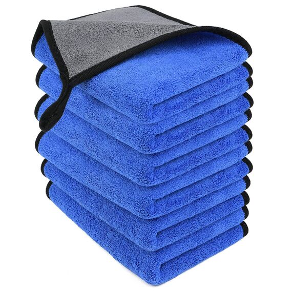 URAQT Microfasertücher Auto, 6 PCS 500GSM Mikrofasertüch Multifunktionales Motorrad Fusselfreie Handtuch,Reinigungstuch Microfasertuch für Auto Haushalt Küche Fenster - 30x40CM