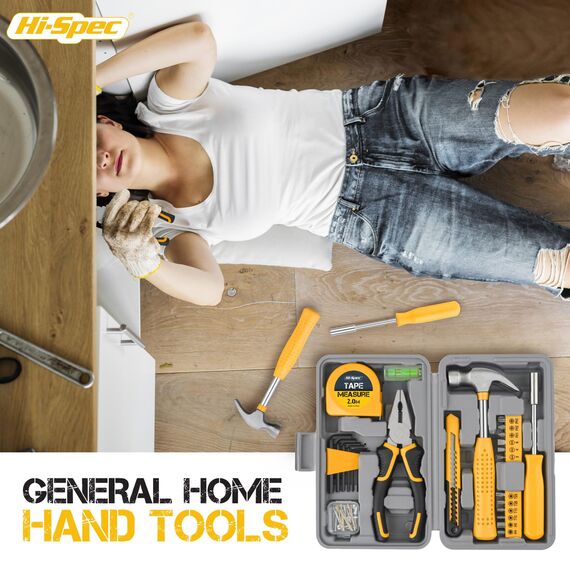 Hi-Spec kleiner Werkzeugkoffer. Mini Werkzeugkoffer. Werkzeugset mit Mini Hammer, Bit Set, Nagelset, Massband und mehr. Ideal für Haushalt und Geschenk