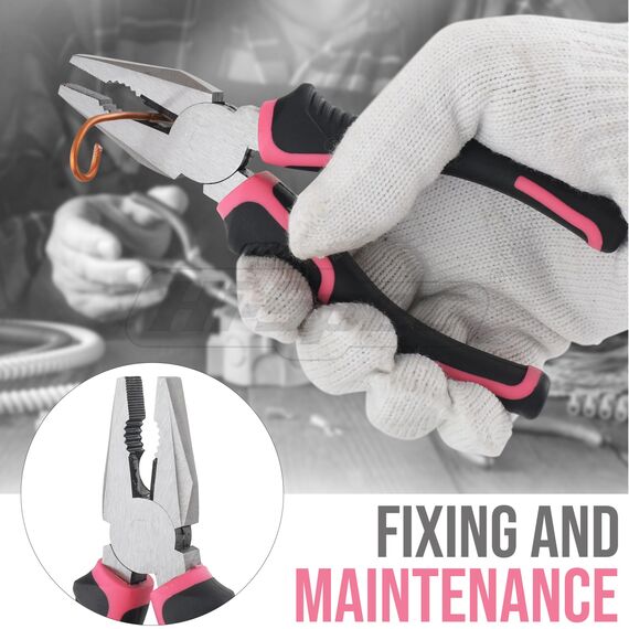 Hi-Spec Werkzeugset in Pink für Frauen - Komplettset für Heimwerkerinnen mit Hammer, Zange, Schraubendreher, Bits, Maßband und Wasserwaage - Ideal für Haushalt und Geschenk