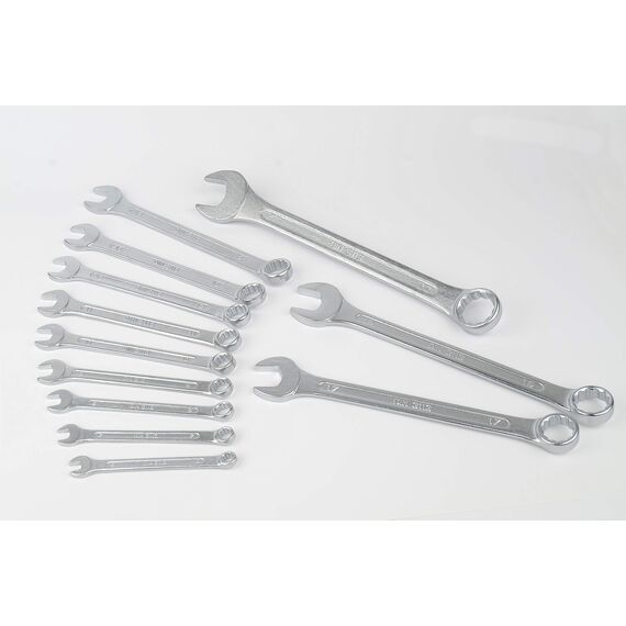 Brüder Mannesmann Werkzeuge M29032 Werkzeugkoffer, 47-teilig, Grün (Matt), (L x B x H) 335 x 335 x 195 mm & M19652 Gabelringschl DIN 3113 Satz, 12-tlg