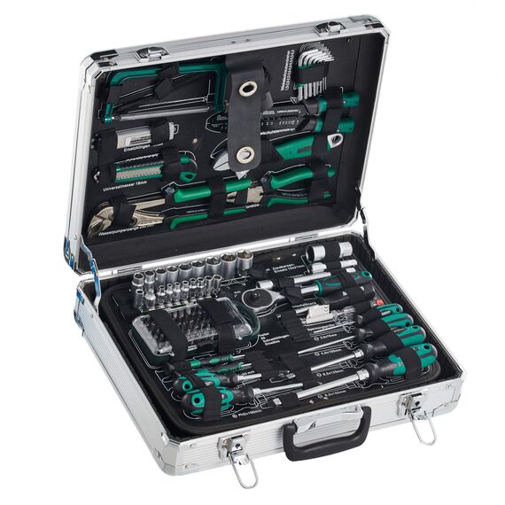 Brüder Mannesmann 124-tlg. Werkzeugsatz im Alukoffer, M29072 & Mannesmann Schlosserhammer 500 g, M76515
