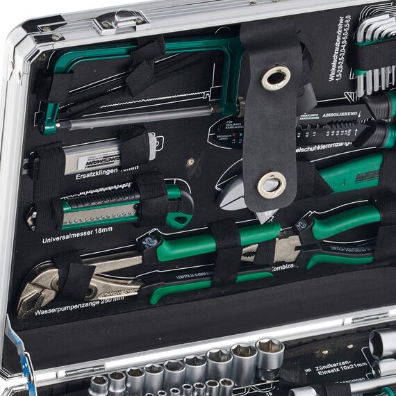 Brüder Mannesmann 124-tlg. Werkzeugsatz im Alukoffer, M29072 & Mannesmann Schlosserhammer 500 g, M76515