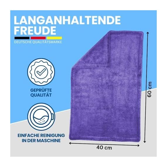 Ivality® Auto Trockentuch Groß 40x60 cm – 1800 GSM Ultra Saugstarke Mikrofasertücher für Autopflege und Motorrad, Fusselfreies, Lack-schonendes Twisted Towel Microfasertücher - Lila