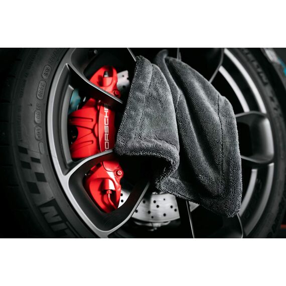 Nuke Guys Gamma Dryer S | Ultra saugstarkes handliches Trockentuch 1400 GSM grau 40x40cm | Fusselfrei, abgerundete sanfte Fasern, kratzerfrei | Premium Mikrofasertuch für Auto Motorrad Fahrrad