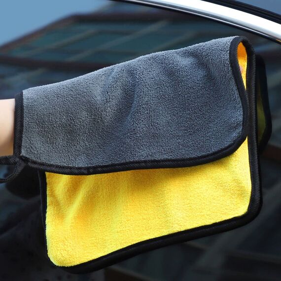 VAIYNWOM 6er Set Mikrofasertücher Autopflege, Sehr Weich Autoreinigung Poliertuch Microfasertücher Trockentücher, Fusselfreie Reinigung Auto Motorrad, Innenreinigung, 30x40cm(±1CM) Gelb