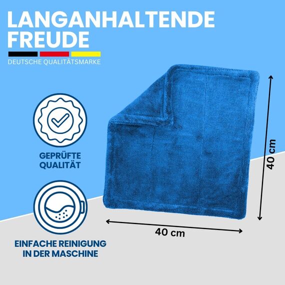 Ivality® Auto Trockentuch XXL 40x40 cm Ultra Saugstarke 1800 GSM Motorrad Twisted Towel mikrofasertuch - fusselfreie & Lack-schonende microfasertuch autopflege - Blau