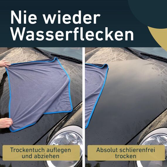 Aurum-Performance® Auto Trockentuch 90x60 cm extrem saugstark & lackschonend - KFZ Autopflege Microfasertuch 100% fusselfrei & waschbar - Auto Mikrofasertücher, Microfaser-Tuch