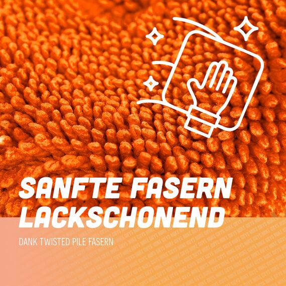 Nuke Guys Gamma Dryer S | Ultra saugstarkes handliches Trockentuch 1400 GSM orange 40x40cm | Fusselfrei, abgerundete sanfte Fasern, kratzerfrei | Premium Mikrofasertuch für Auto Motorrad Fahrrad