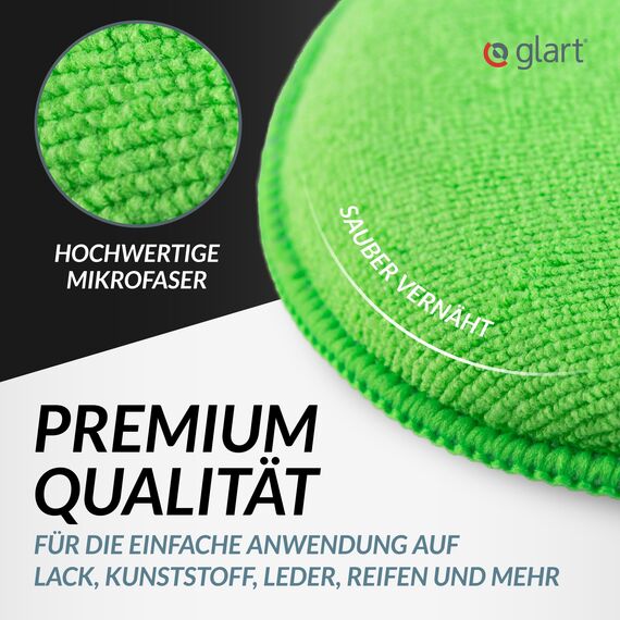 Glart 46PP Mikrofaser Auto Handpolierschwamm 6er Set, 130x25 mm, Wax Applikator Pad für Wachse, Polituren, Lackreiniger, Autopolitur, Lackversiegelung, statt Poliermaschine mit Polierschwamm