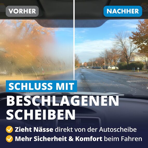 LICARGO Mikrofaser Scheibenschwamm Auto [2in1] – Beschlagene Autoscheiben innen in Sekunden frei, streifenfrei & fusselfrei – Autoschwamm Zubehör, Antibeschlag Schwamm Auto