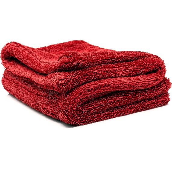 Nuke Guys Gamma Dryer L | Ultra saugstarkes Trockentuch 1400 GSM rot 40x60cm | Fusselfrei, abgerundete sanfte Fasern, kratzerfrei, groß | Premium Mikrofasertuch für Auto Motorrad Fahrrad