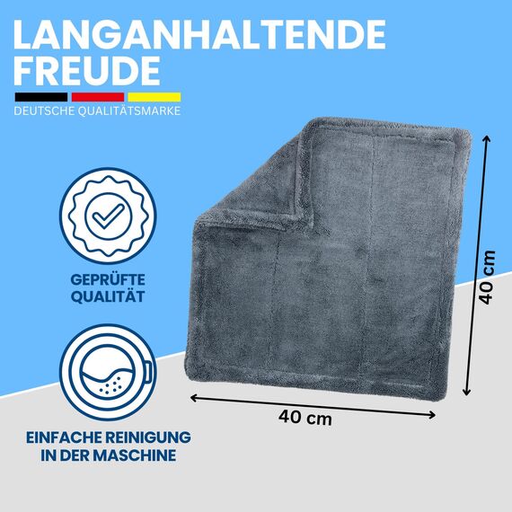 Ivality® Auto Trockentuch Klein 40x40 cm – 1800 GSM Ultra Saugstarke Mikrofasertücher für Autopflege und Motorrad, Fusselfreies, Lack-schonendes Twisted Towel Microfasertücher - Grau