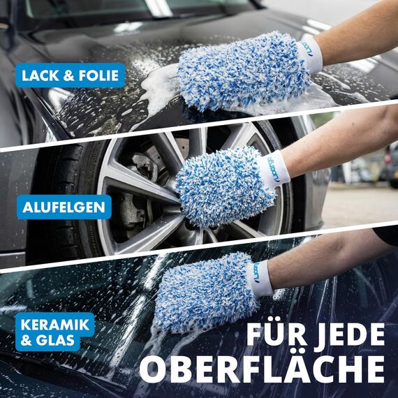 LICARGO Premium Mikrofaser Autowaschhandschuh - Ultra-Weich & Lackschonend - Extrem Saugstarker Waschhandschuh Auto für Kratzfreie Wäsche - Langlebig & Formstabil - Car Wash Mitt für Lack & Felgen