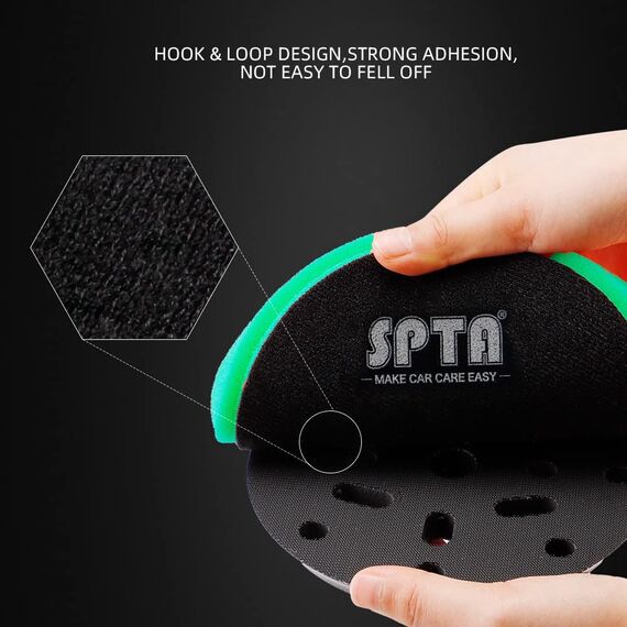 SPTA 80mm Polierpad Hex-Logic Polierschwämme Wachs Schwämme Auto Polierschwamm Polierpad Polieren Pad Schwamm Polierschaum Set für Exzenter Poliermaschine Schleifmaschine