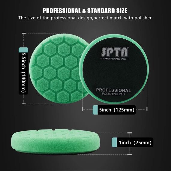 SPTA 80mm Polierpad Hex-Logic Polierschwämme Wachs Schwämme Auto Polierschwamm Polierpad Polieren Pad Schwamm Polierschaum Set für Exzenter Poliermaschine Schleifmaschine