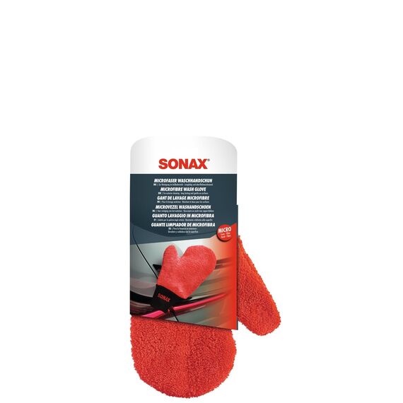 SONAX Microfaser WaschHandschuh (1 Stück) bequemer Handschuh mit maximalem Oberflächenschutz, schonende Reinigung Aller Lack, Glas und Kunststoffoberflächen, Art-Nr. 04282000