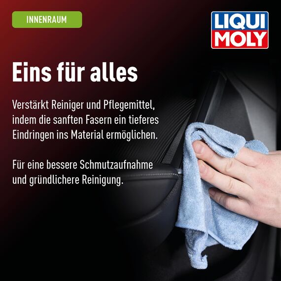 LIQUI MOLY Microfasertuch, Art.-Nr. 1651 I 40 x 40 cm Auto Trockentuch mit hoher Saugfähigkeit I 1x sanftes Mikrofasertuch zur kratzerfreien Reinigung & Pflege aller Oberflächen I Waschbar