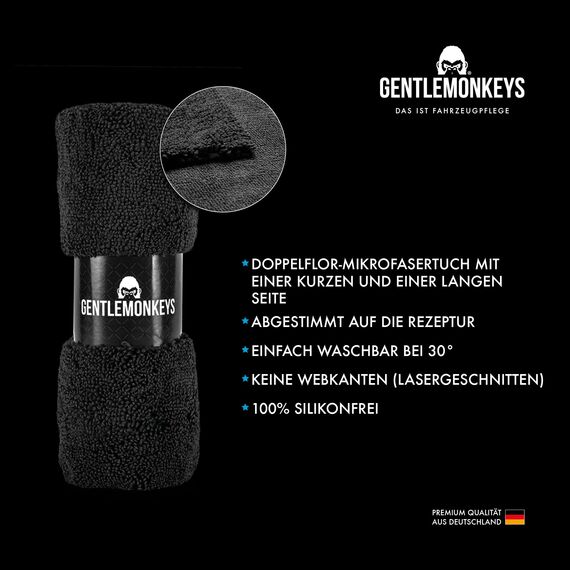 GENTLEMONKEYS Reinigungsset für Auto & Bike • Reinigungstücher für Auto Innen + Außen • Putztücher für gründliche & schnelle Fahrzeug Reinigung • 20 Nasstücher + 1 Mikrofasertuch