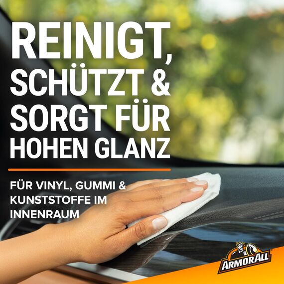 Armor All Kunststoffpflegetücher Glänzend 30 Stück, Armaturenbrett & Innenraumpflege, UV-Schutz gegen Ausbleichen