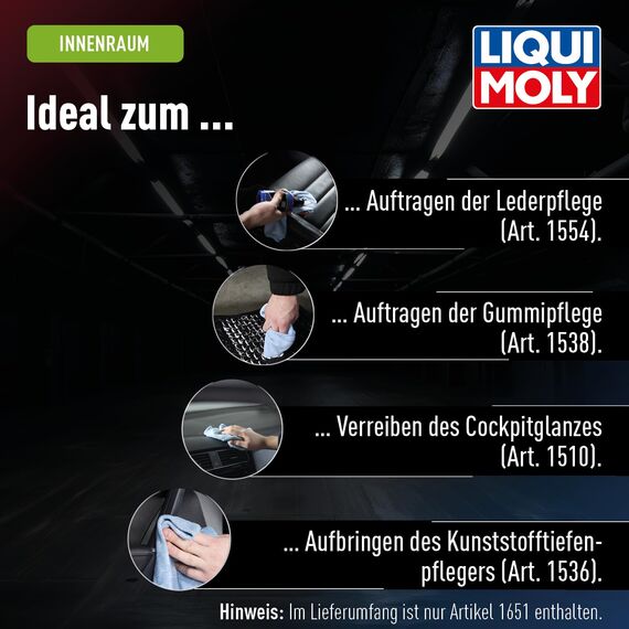 LIQUI MOLY Microfasertuch, Art.-Nr. 1651 I 40 x 40 cm Auto Trockentuch mit hoher Saugfähigkeit I 1x sanftes Mikrofasertuch zur kratzerfreien Reinigung & Pflege aller Oberflächen I Waschbar