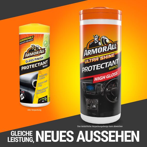 Armor All Kunststoffpflegetücher Glänzend 30 Stück, Armaturenbrett & Innenraumpflege, UV-Schutz gegen Ausbleichen