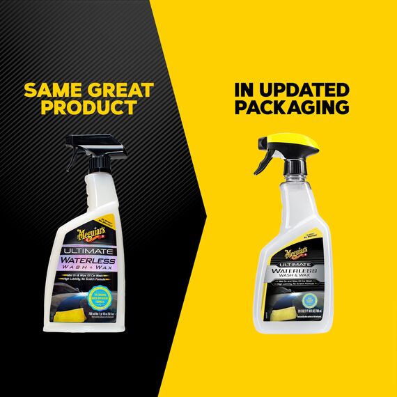 Meguiar's Ultimate Wash & Wax Anywhere - Trockenwäsche & Wachsspray - Autoreinigung - Autowaschen ohne Wasser - Glatte Schutzschicht - Kratzfreie Formel für mehr Glanz, 768ml, G3626EU