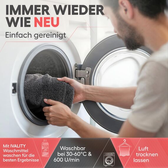 Ivality® Auto Trockentuch Set – 2 Stück - 80x50 cm & 40x40 cm, 1400 GSM Saugstarkes Twisted Mikrofasertücher - Trockentuch für AutoPflege und Motorrad - Fusselfreie & Lack-schonende Microfasertuch