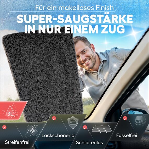 Ivality® Auto Trockentuch Set – 2 Stück - 80x50 cm & 40x40 cm, 1400 GSM Saugstarkes Twisted Mikrofasertücher - Trockentuch für AutoPflege und Motorrad - Fusselfreie & Lack-schonende Microfasertuch
