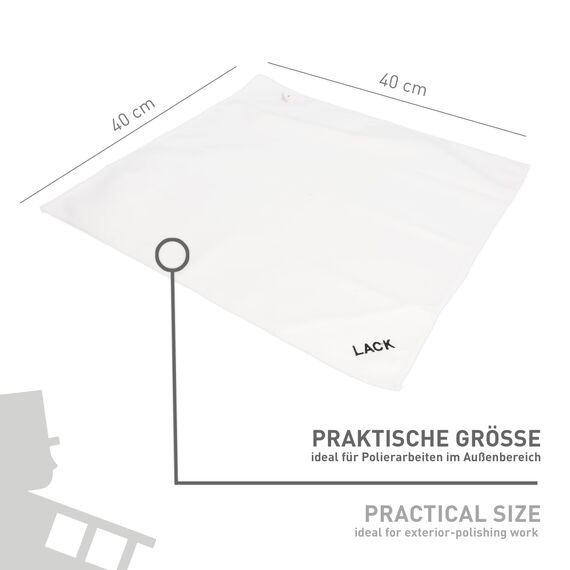 NIGRIN Mikrofaser-Tuch Lack, besonders sanft zum Lack, garantiert kratzerfreies Auspolieren, Auto Microfasertuch Autopflege, 40x40 cm, Grau