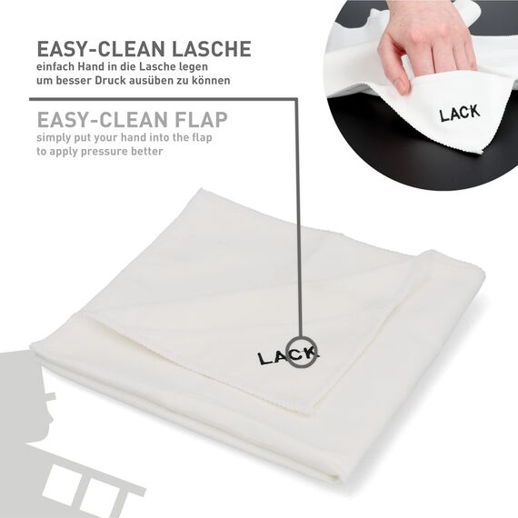 NIGRIN Mikrofaser-Tuch Lack, besonders sanft zum Lack, garantiert kratzerfreies Auspolieren, Auto Microfasertuch Autopflege, 40x40 cm, Grau