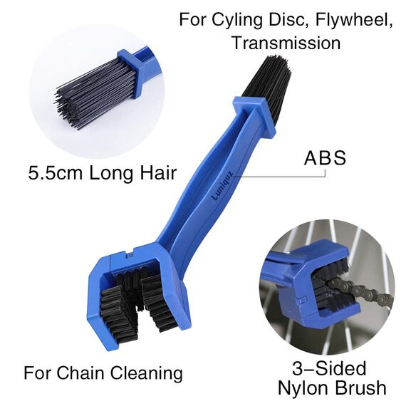 Ketten Reinigungsbürste kettenbürste Sauberen Bürste zur Reinigung von Motorrad-, Fahrrad- oder Rollerketten (blau)