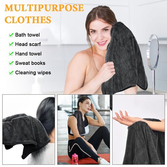URAQT Shiny Trockentuch, 4 Stück Fast Dry Trockentuch für Die Dusche Auto Trockentuc Mikrofasertücher Shiny Bath Extrem Saugfähig Duschkabinen Tuch für Duschkabinen Auto Und Motorrad Pflege 40x40cm