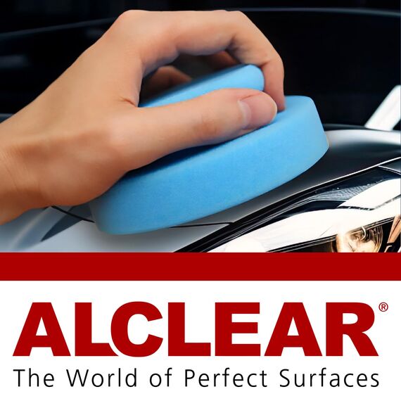 ALCLEAR 5713050M Handpolierschwamm – Polierschwamm Auto für Lackpflege & Versiegelung – weiches Pad zum Auftragen von Politur & Wachs – lackschonend, waschbar & wiederverwendbar – Made in Germany