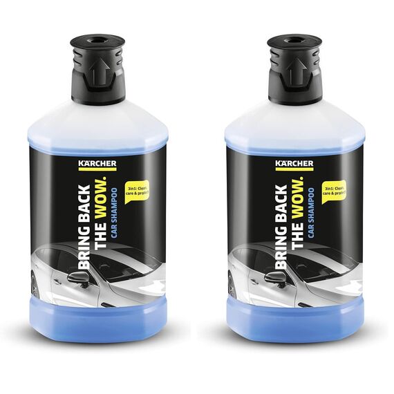 Kärcher Autoshampoo 3-in-1 RM 610 (1 l), höchste Reinigungseffizienz, Pflege und Schutz in einem Schritt (Packung mit 2)