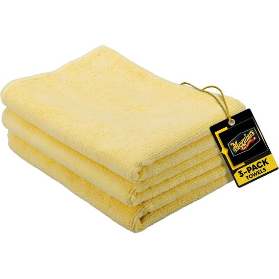Meguiar's Supreme Shine™ Mikrofasertücher, 3er-Pack - Entfernt Rückstände von Polituren, Wachsen und Sprühreinigern, weiche Mikrofaser, Nicht-kratzend, X2020EU