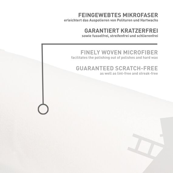 NIGRIN Mikrofaser-Tuch Lack, besonders sanft zum Lack, garantiert kratzerfreies Auspolieren, Auto Microfasertuch Autopflege, 40x40 cm, Grau