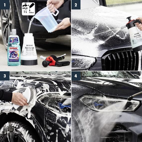 SONAX XTREME FoamInvasion Schaumshampoo Sonderedition (1 Liter) mit kraftvoller Schmutzlösung | Art-Nr. 02483410